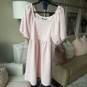 ASOS Curve Pink Gingham Dress